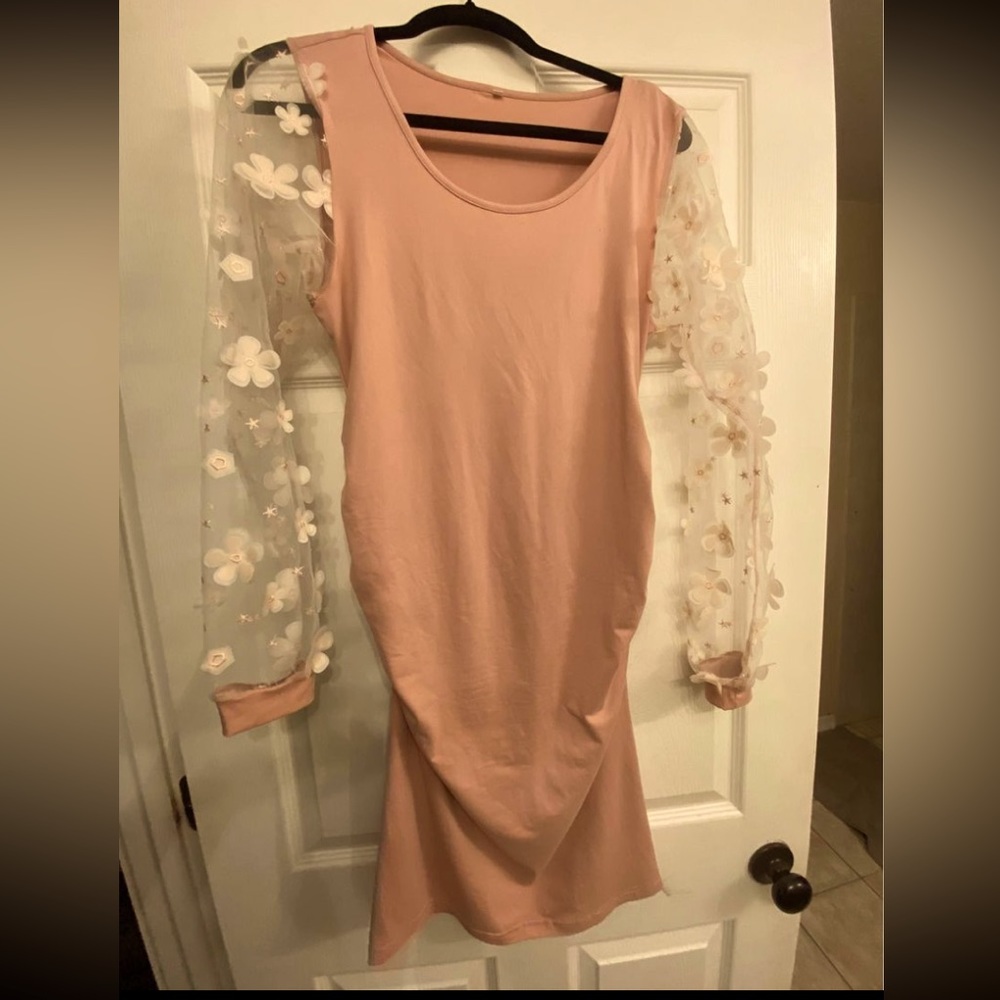 Pink Floral Maternity Dress